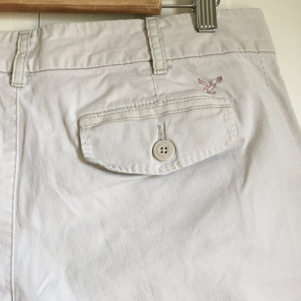 American Eagle Vintage Live Your Life Off-White Cotton Cuffed Shorts 8 - Picture 8 of 14